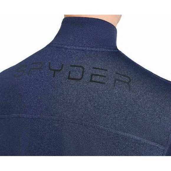 Spyder Active Pullover Shirt Mens Large Blue Quarter Zip Stretch Activewear NEW - Picture 4 of 12
